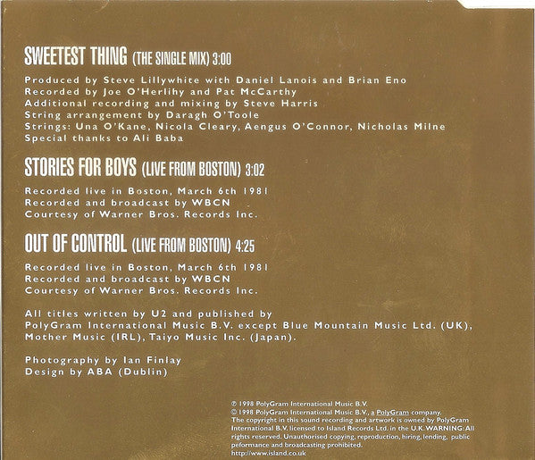 U2 : Sweetest Thing (CD, Single)