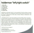 Holderman : Left / Right Switch (CDr, Single, Promo)