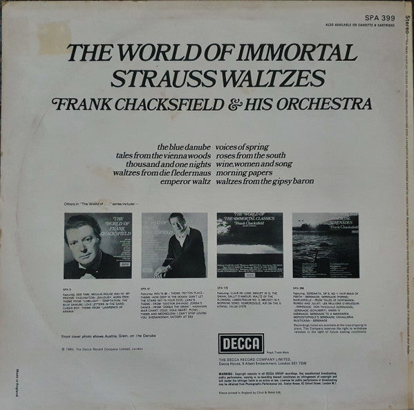 Frank Chacksfield & His Orchestra : The World Of Immortal Strauss Waltzes (LP, Album, RE)