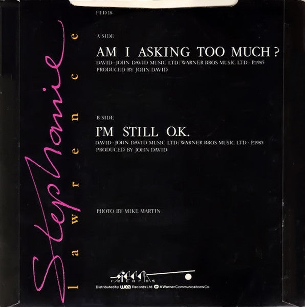Stephanie Lawrence : Am I Asking Too Much ? (7", Single)