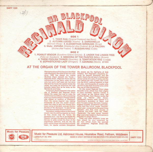 Reginald Dixon : Mr Blackpool (LP, Album, RE)