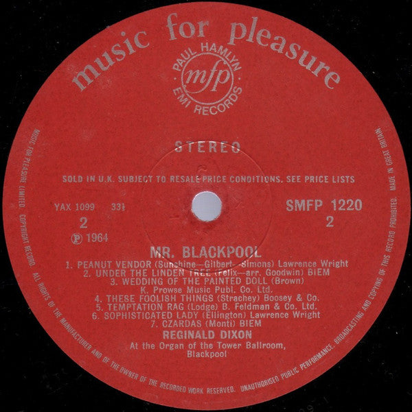 Reginald Dixon : Mr Blackpool (LP, Album, RE)