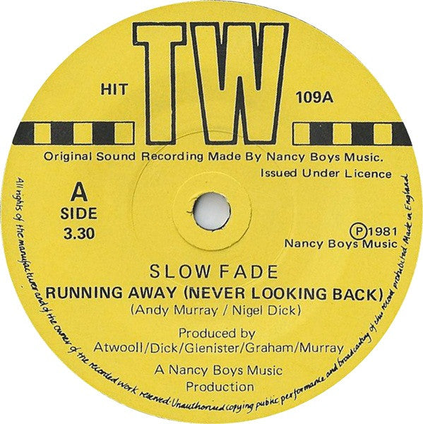 Slow Fade : Running Away (Never Looking Back) (7", Single)