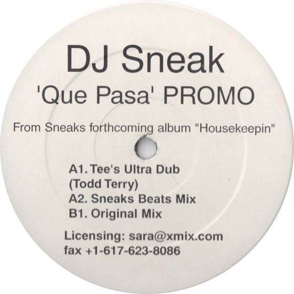 DJ Sneak : Que Pasa (12", Promo)