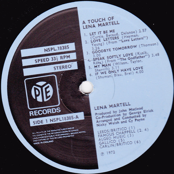 Lena Martell : The Touch Of Lena Martell (LP, Album)
