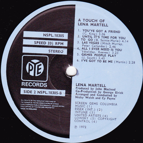 Lena Martell : The Touch Of Lena Martell (LP, Album)