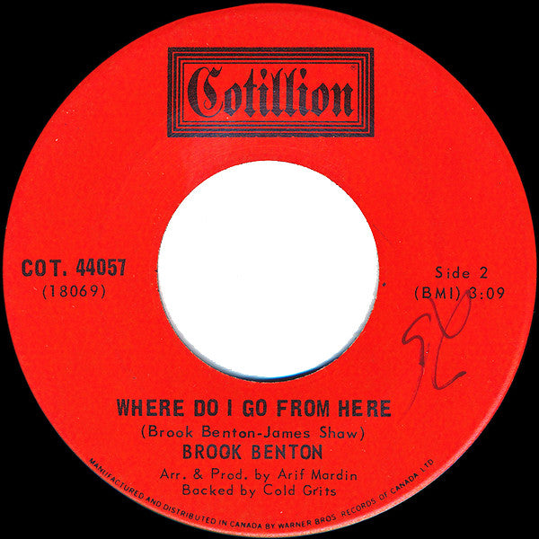 Brook Benton : Rainy Night In Georgia / Where Do I Go From Here (7", Single)