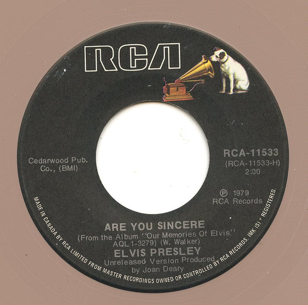 Elvis Presley : Are You Sincere / Solitaire (7", Ltd, Bei)