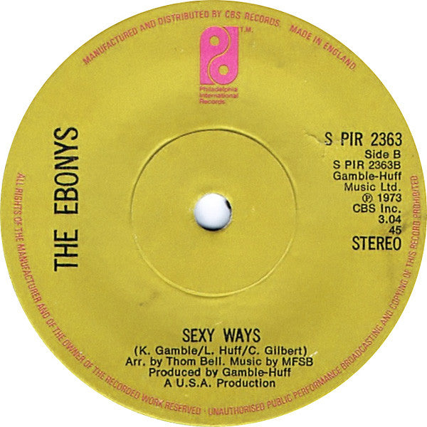 The Ebonys : It's Forever  (7", Single, RE)