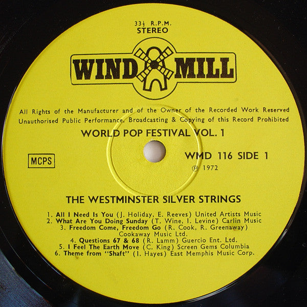 The Westminster Silver Strings : World Pop Festival Vol 1 (LP)
