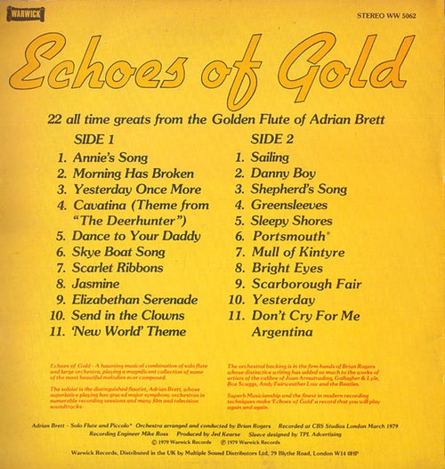 Adrian Brett : Echoes Of Gold (LP, Album)