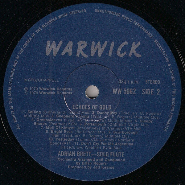 Adrian Brett : Echoes Of Gold (LP, Album)