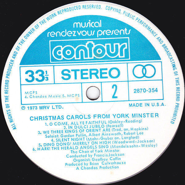 York Minster Choir : Christmas Carols From York Minster (LP, Comp)