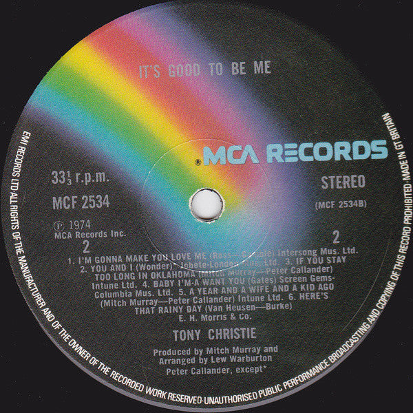 Tony Christie : It's Good To Be Me (LP, Album)