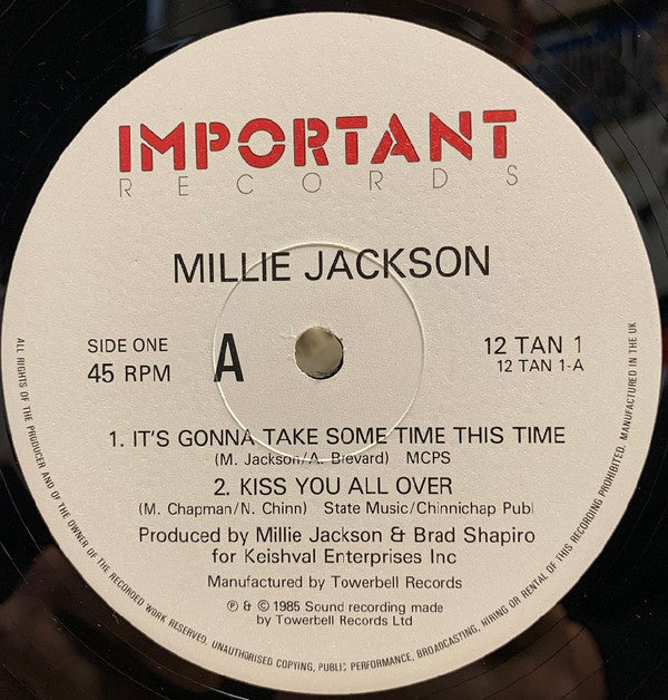 Millie Jackson : It's Gonna Take Some Time This Time (12", Single)