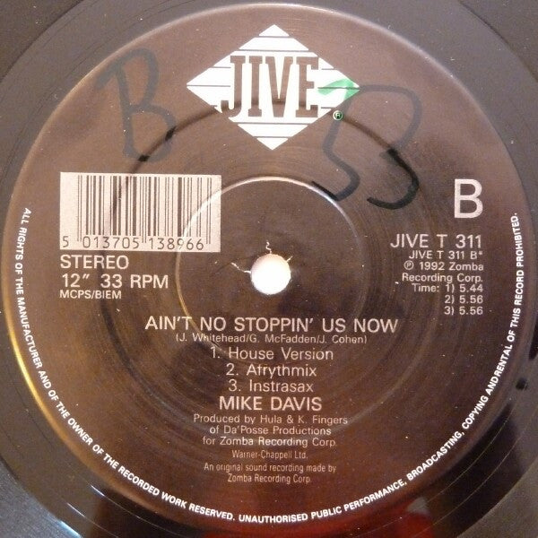 Mike Davis (7) : Ain't No Stoppin' Us Now (12")