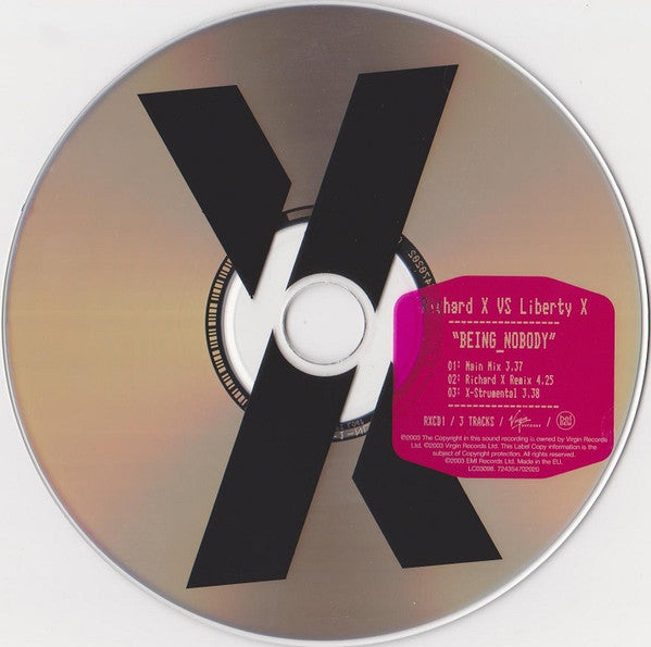 Richard X Vs. Liberty X : Being Nobody (CD, Single)