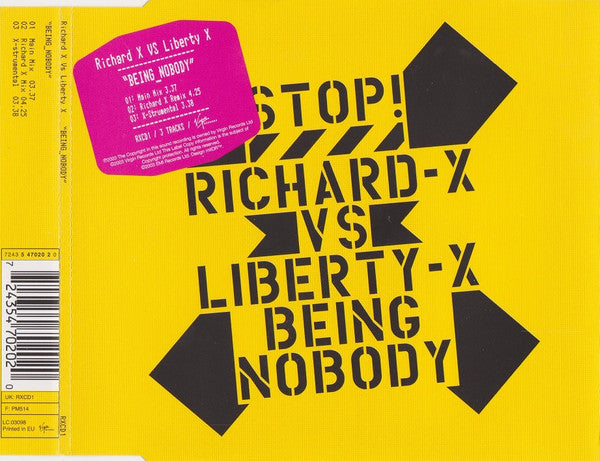 Richard X Vs. Liberty X : Being Nobody (CD, Single)