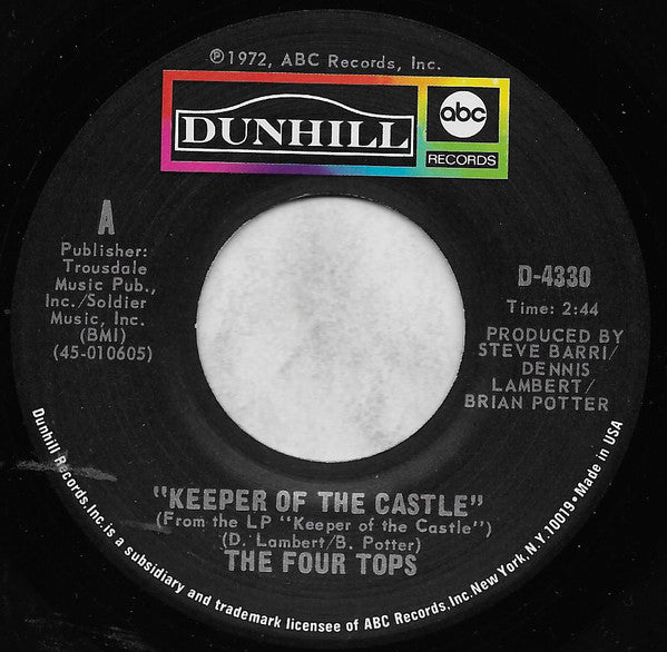 Four Tops : Keeper Of The Castle / Jubilee With Soul (7", Single, Styrene)