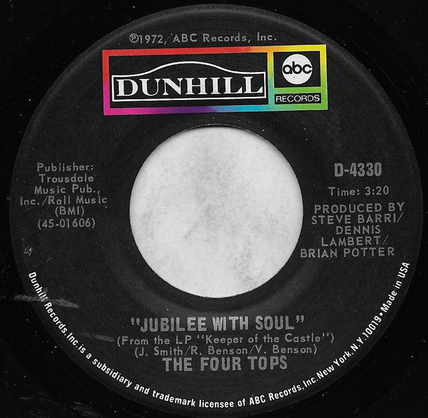 Four Tops : Keeper Of The Castle / Jubilee With Soul (7", Single, Styrene)