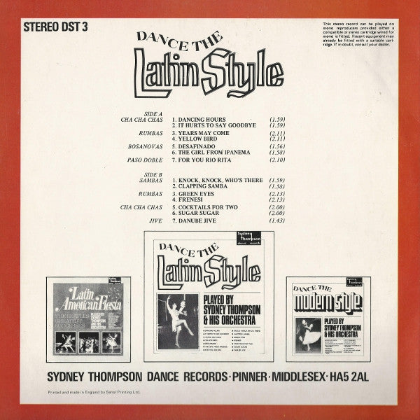 Sydney Thompson And His Orchestra : Dance In The Latin Style (LP)