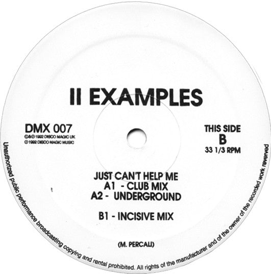 II Examples* : Just Can't Help Me (12", Ltd, Promo)