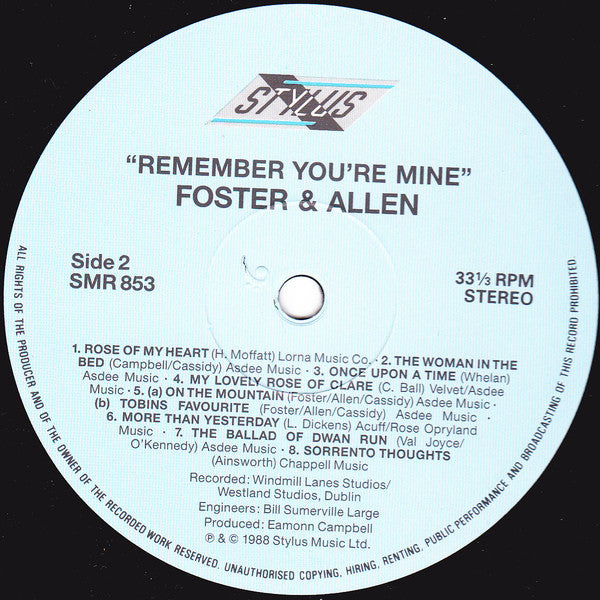 Foster & Allen : Remember You're Mine (LP, Comp)