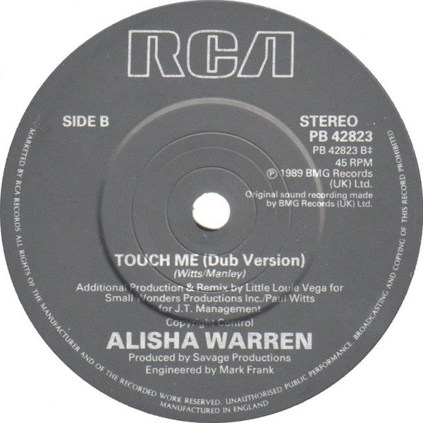 Alisha Warren : Touch Me (7", Single)