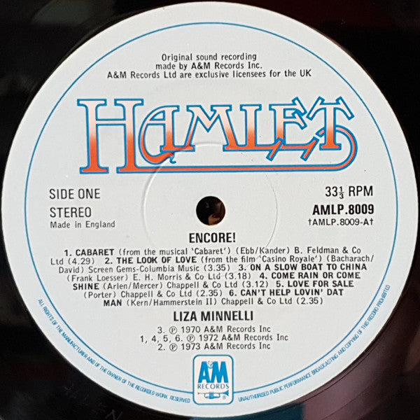 Liza Minnelli : Encore (LP, Comp)