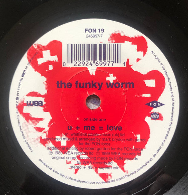 Funky Worm : U+Me=Love (7", Single)