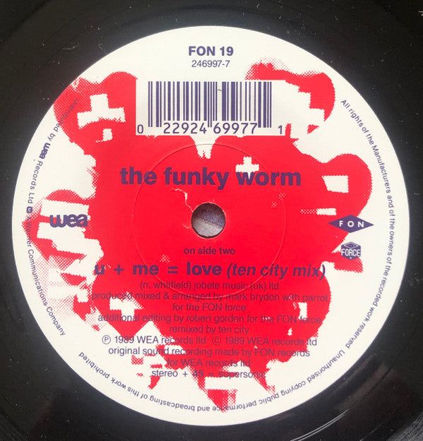 Funky Worm : U+Me=Love (7", Single)