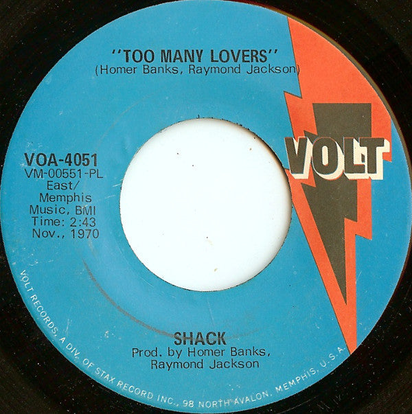 Shack (2) : Too Many Lovers (7", Single, PL )