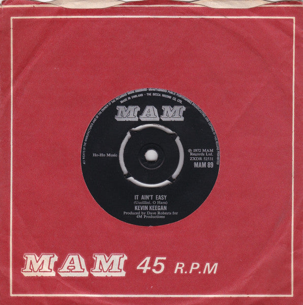 Kevin Keegan : It Ain't Easy (7", Single)
