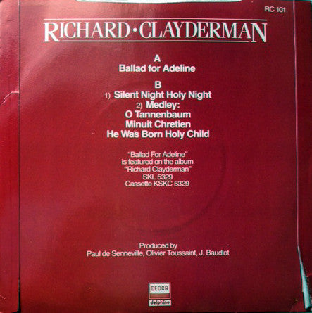 Richard Clayderman : Ballad For Adeline (7")