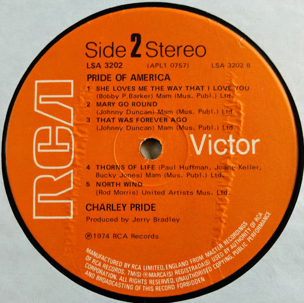 Charley Pride : Pride Of America (LP, Album)