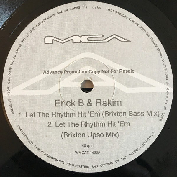 Eric B. & Rakim : Let The Rhythm Hit 'Em (12", Promo)