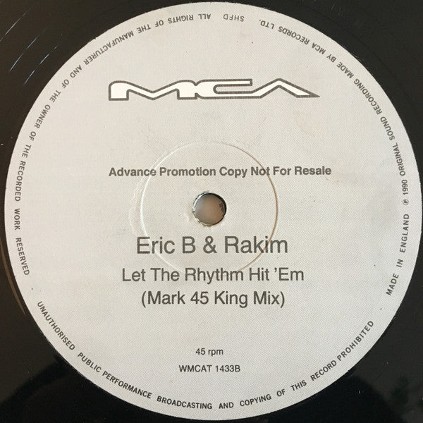 Eric B. & Rakim : Let The Rhythm Hit 'Em (12", Promo)