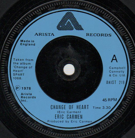 Eric Carmen : Change Of Heart (7", Single)