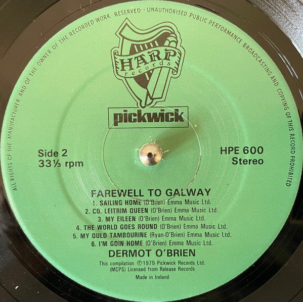 Dermot O'Brien : Farewell To Galway (LP, Comp)