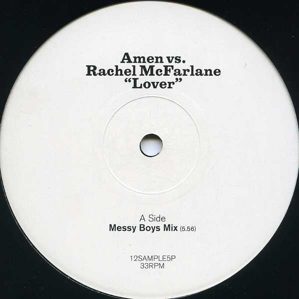 Amen* Vs. Rachel McFarlane : Lover (12", Promo)