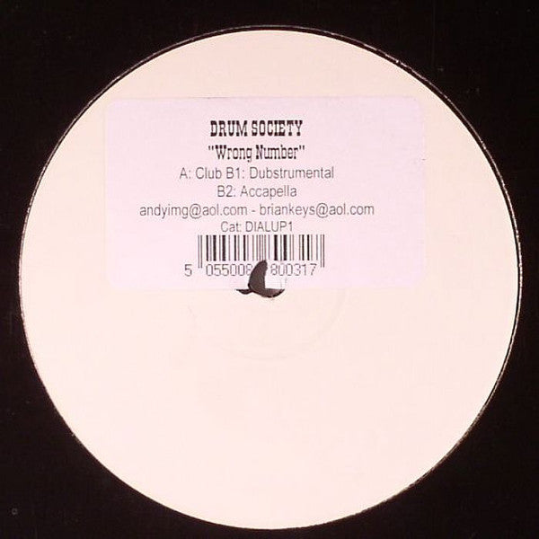 Drum Society : Wrong Number (12", W/Lbl, Sti)