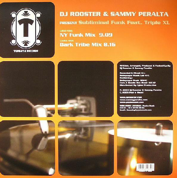 DJ Rooster & Sammy Peralta Feat. Triple XL : Subliminal Funk (12")