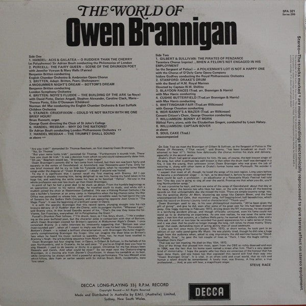 Owen Brannigan : The World Of Owen Brannigan (LP, Comp)