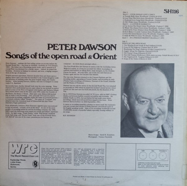 Peter Dawson : Songs Of The Open Road And Songs Of The Orient (LP, Comp, Mono)