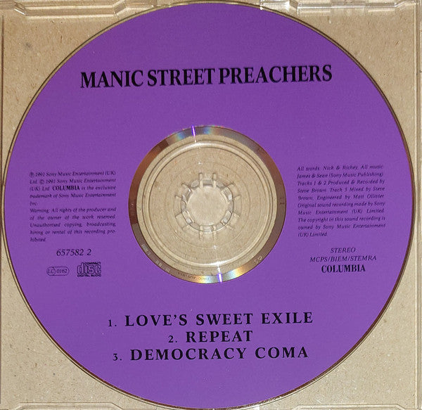 Manic Street Preachers : Love's Sweet Exile • Repeat (CD, Single)
