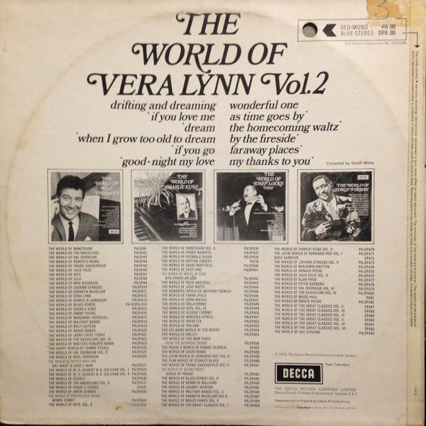 Vera Lynn : The World Of Vera Lynn Vol. 2 (LP, Comp)