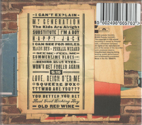 The Who : Then And Now (CD, Comp, Dig)