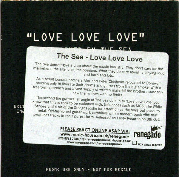 The Sea (3) : Love Love Love (CD, Single, Promo)