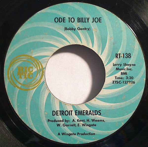 Detroit Emeralds : Shades Down / Ode To Billy Joe (7", Single, Mono, Styrene, Ter)