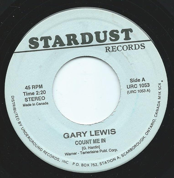 Gary Lewis : Count Me In  (7", Single)